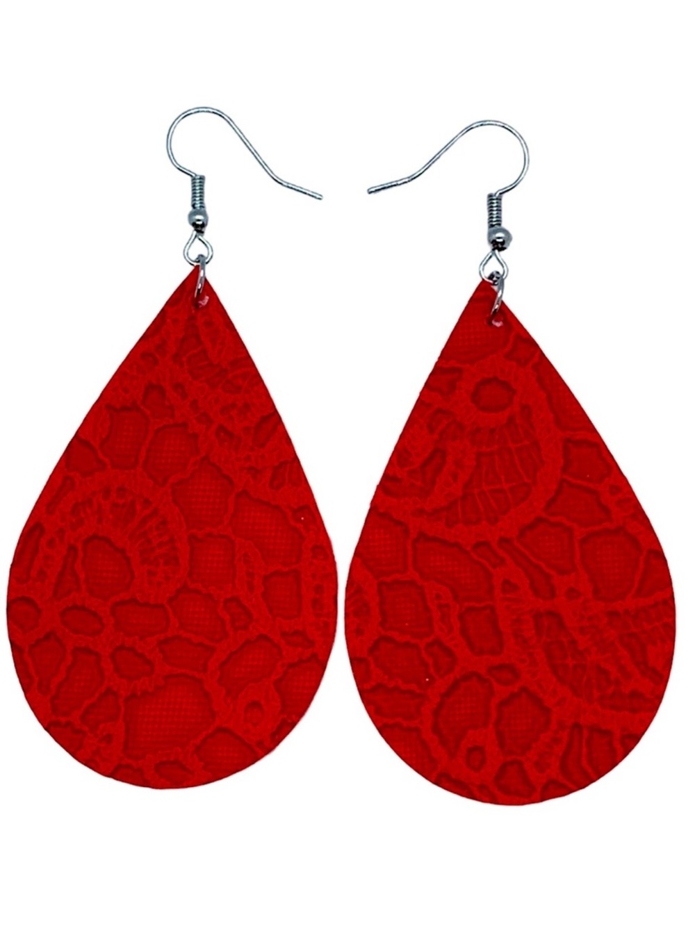 Faux Leather Dangle Earrings Lace Fashion Jewelry